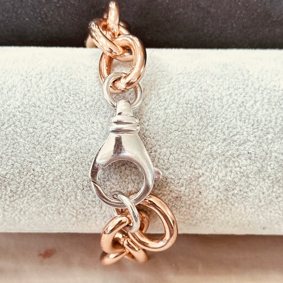 Diego & Massimo Made in Italy Rose Tone & Silver Tone Chain Link Bracelet - Picture 5 of 12